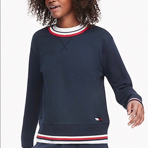 Tommy Hilfiger Navy Blue Essential Stripe Sweater - Picture 1 of 5